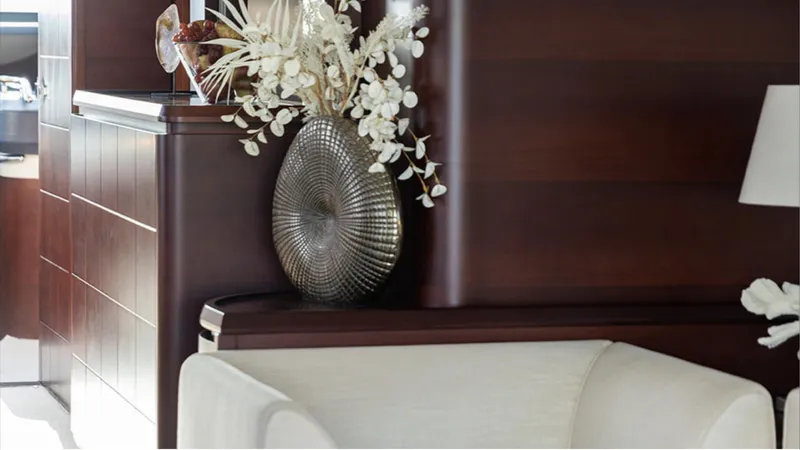  Yacht Photos Pics Luxurious interior of 2008 Azimut 75 yacht with elegant decor and modern furnishings.