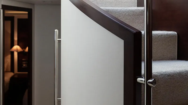  Yacht Photos Pics Interior staircase of 2008 Azimut 75 yacht with modern design and elegant finishes.