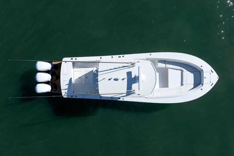 34 Ss Yacht Photos Pics Overhead view of 2018 Regulator 34SS boat on calm water.