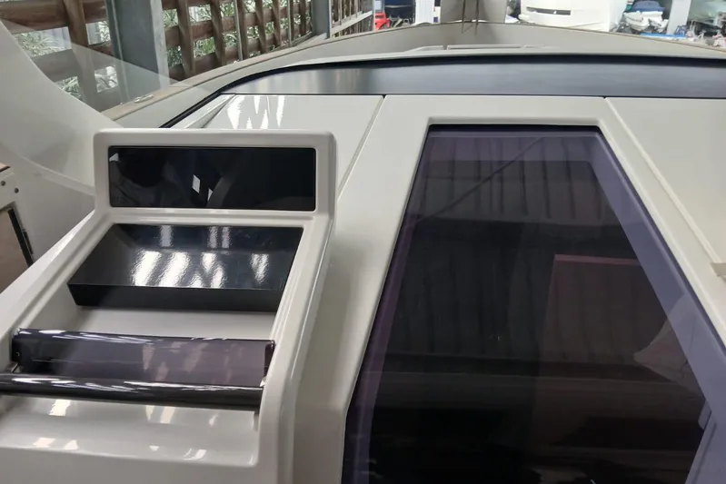 Fjord 41 Xl Yacht Photos Pics Close-up of 2021 Fjord 41 XL yacht deck with sleek design elements.