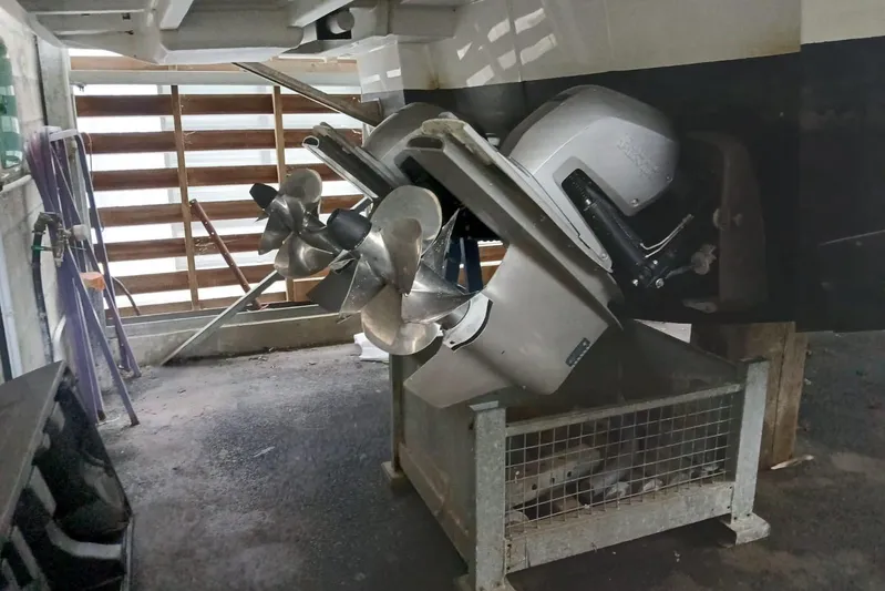 Fjord 41 Xl Yacht Photos Pics 2021 Fjord 41 XL boat propeller in maintenance area.