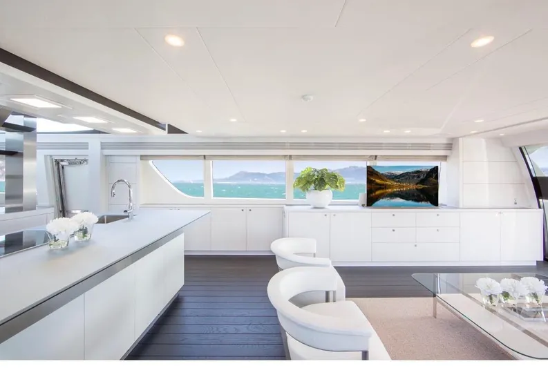 Nicostasia Yacht Photos Pics Luxurious interior of 2018 Van der Valk Raised Pilothouse 26m yacht with modern design.