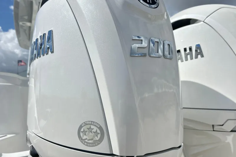  Yacht Photos Pics Yamaha 200 outboard engines on 2026 Sea Fox 268 Commander boat, showcasing ultra-low emissions.