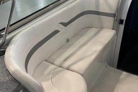  Yacht Photos Pics 2005 Formula 400 SS boat interior with white leather seating and sleek design.