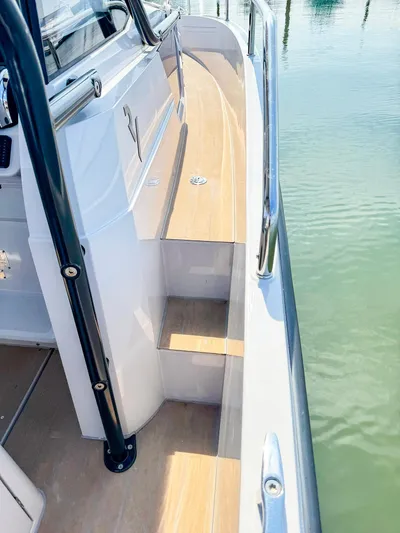 4787mm Yacht Photos Pics 2023 RYCK 280 boat deck with wooden flooring and sleek design.