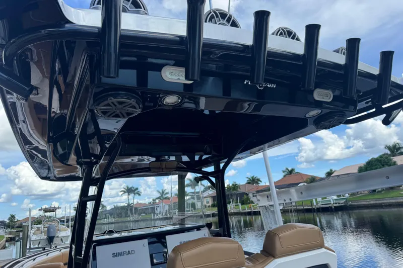  Yacht Photos Pics 2020 Fountain 38 Center Console boat with sleek design and advanced electronics.