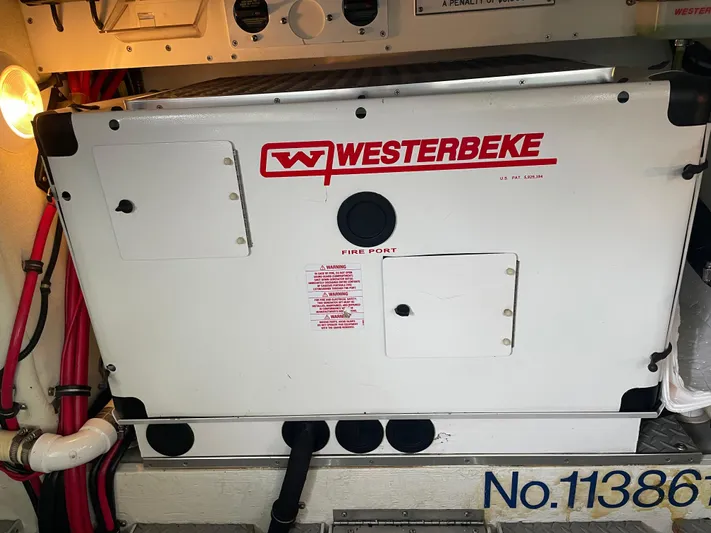  Yacht Photos Pics Westerbeke generator in a 2003 Formula 37 PC boat engine room, labeled No.11386.