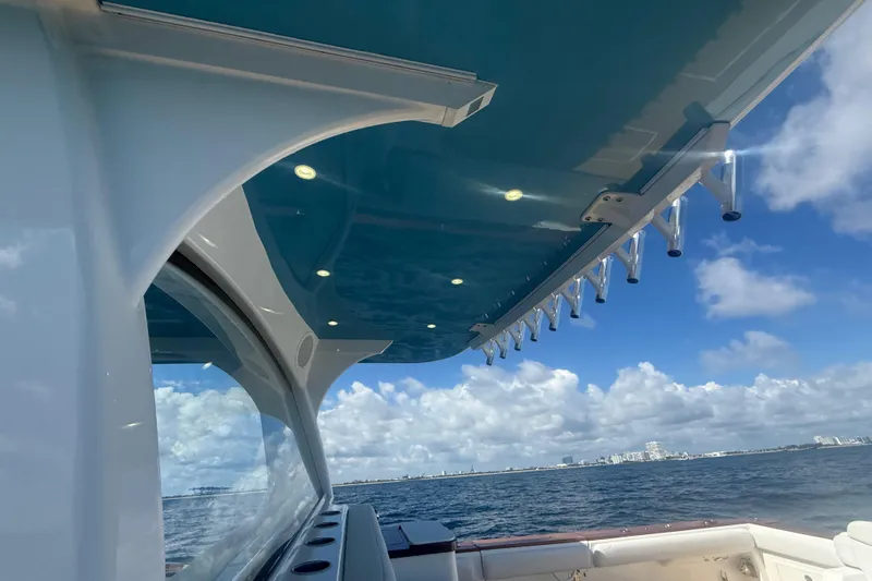  Yacht Photos Pics 2021 HCB 65 Estrella boat interior with ocean view and blue sky.