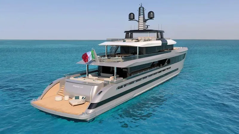  Yacht Photos Pics Luxurious 2028 Inace Aventura 164 yacht cruising on clear blue ocean waters.