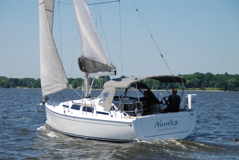 Ahyoka Yacht Photos Pics 2017 Hanse 345 sailboat cruising on a sunny day.