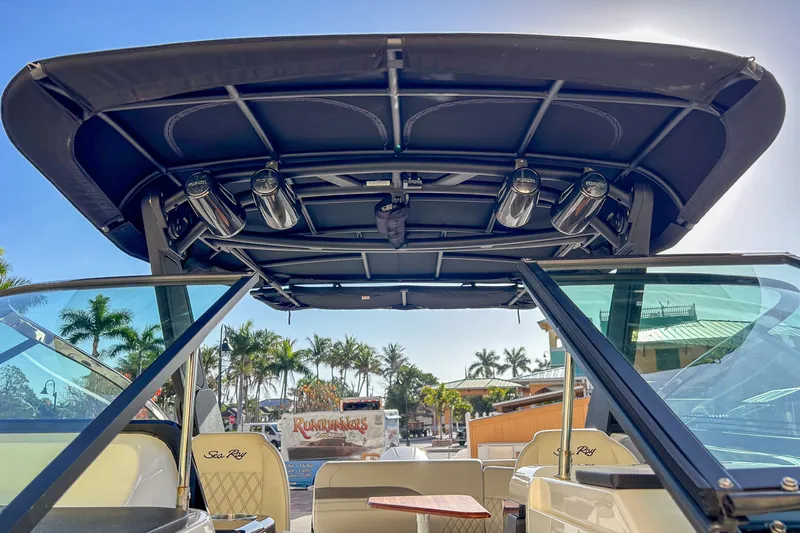 Nothing Matters Yacht Photos Pics 2023 Sea Ray SLX 260 Outboard with canopy and speakers.