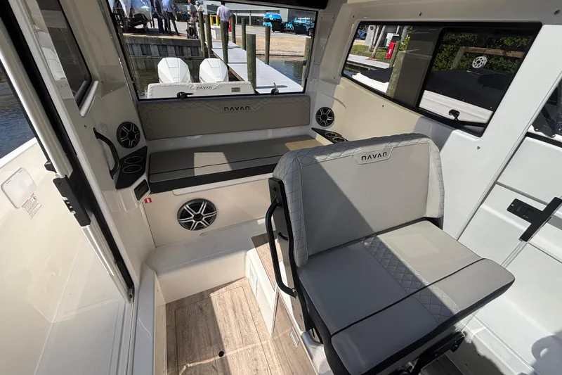  Yacht Photos Pics Interior of 2026 Navan C30 boat with seating and modern design features.