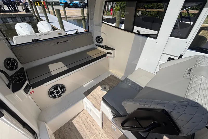  Yacht Photos Pics Interior of 2026 Navan C30 boat with seating and modern design features.