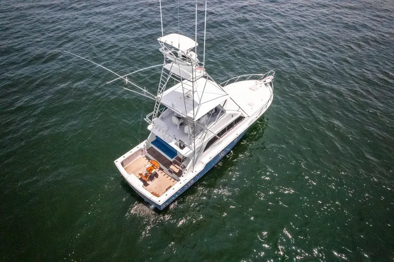 Fins Up Yacht Photos Pics 1987 54 Bertram Convertible Fins Up Above Shot
