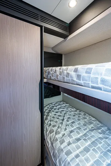 Evado Yacht Photos Pics Bunk beds in 2020 Azimut 66 yacht cabin with modern design.