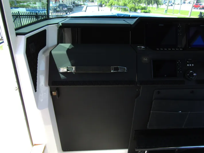 Empoleon Yacht Photos Pics Interior dashboard of 2025 Axopar 37XC CROSS CABIN BRABUS Trim boat.