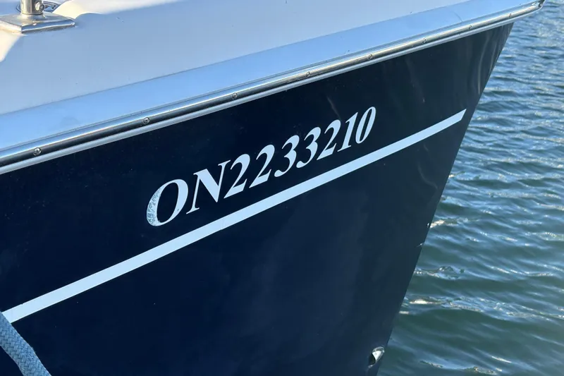 Tru Blu Yacht Photos Pics 2010 Hunter 39 boat with registration number ON2233210 on the hull.