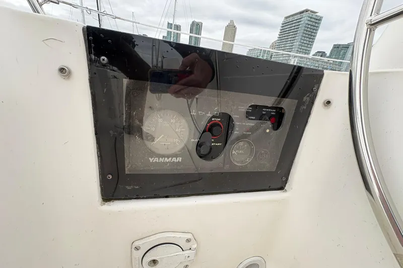Tru Blu Yacht Photos Pics Control panel of a 2010 Hunter 39 sailboat with Yanmar engine gauges.
