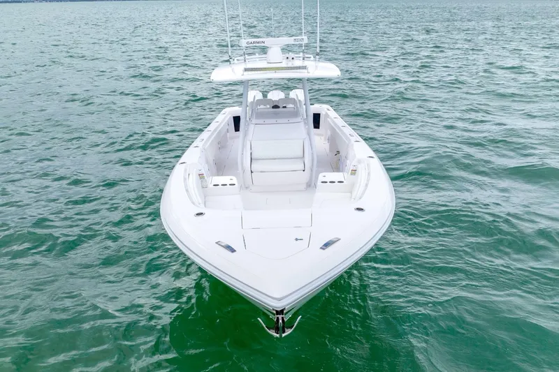  Yacht Photos Pics 2022 Intrepid 375 Nomad FE boat on open water.