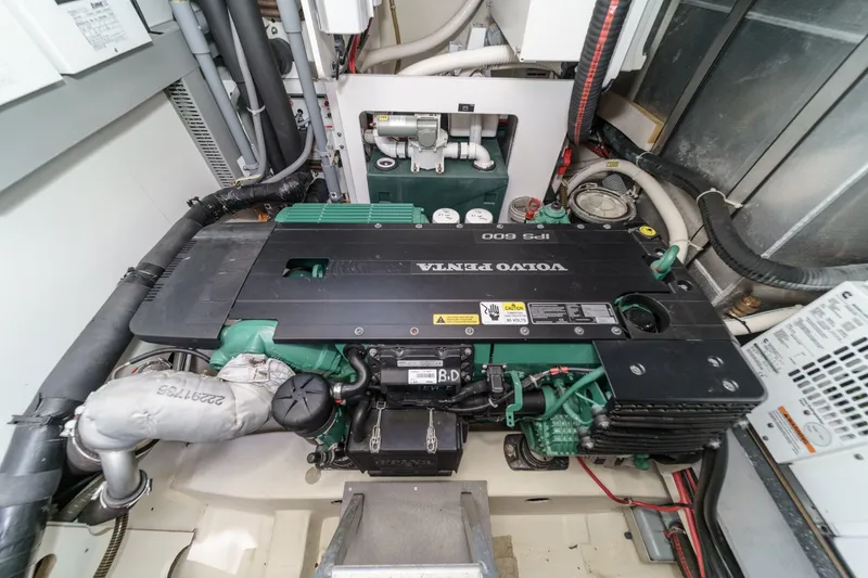 The Riviera Yacht Photos Pics Engine room of 2017 Monte Carlo MC5S with Volvo Penta IPS 600 engine.