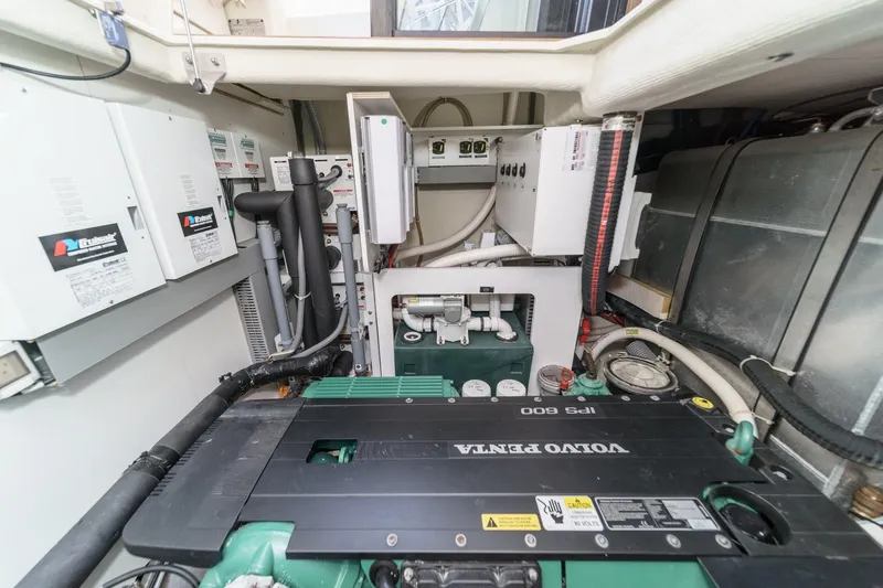 The Riviera Yacht Photos Pics Engine room of 2017 Monte Carlo MC5S with Volvo Penta IPS 600 system.