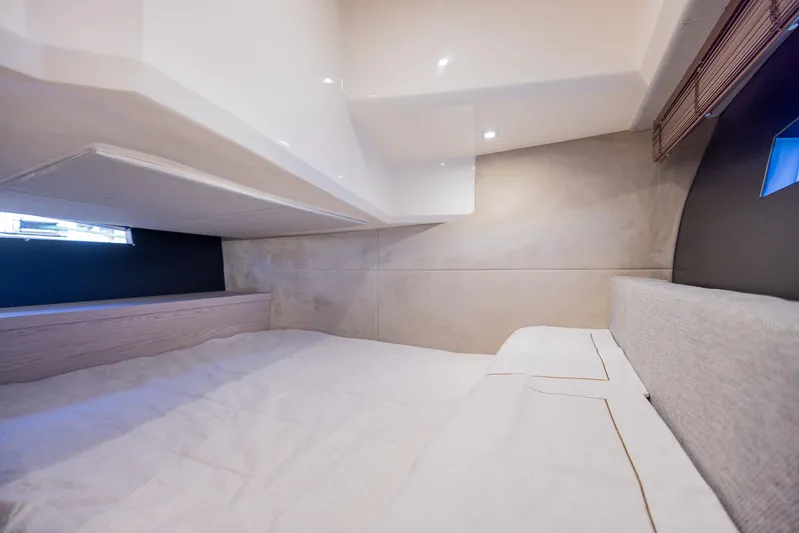  Yacht Photos Pics 2024 Sessa Marine C36 OB cabin interior with modern design and soft lighting.