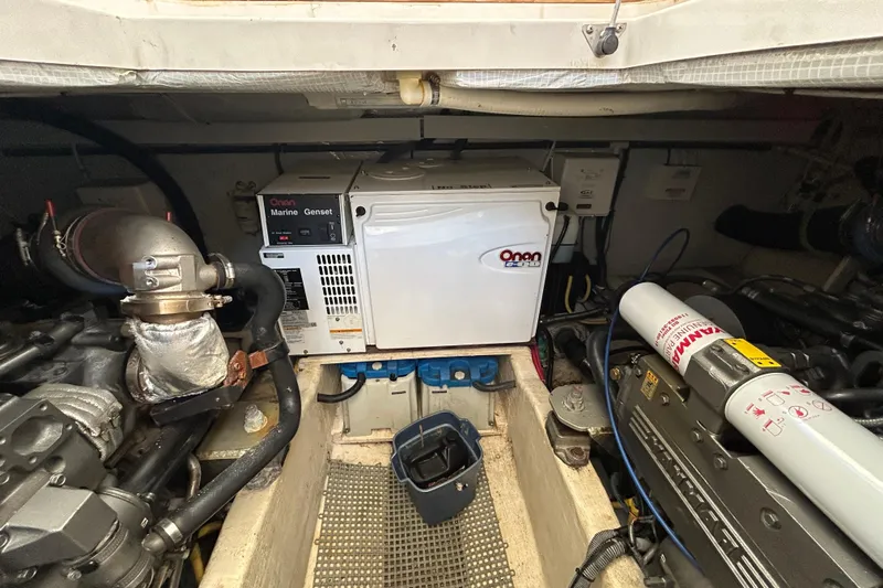  Yacht Photos Pics Engine room of a 2005 Sabre 38 with Onan Marine Genset and mechanical components.