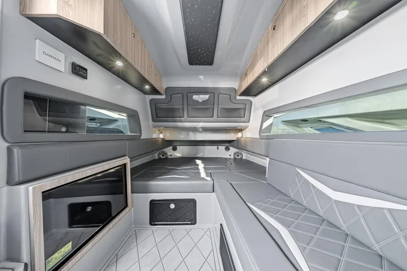  Yacht Photos Pics Luxurious interior of 2026 Deep Impact 499 Sport boat with modern design and amenities.