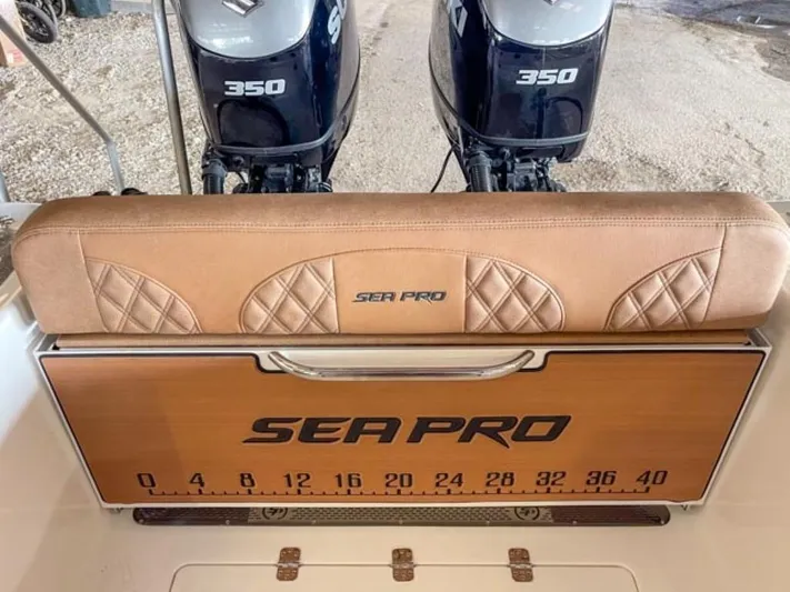  Yacht Photos Pics 2025 Sea Pro 322 Offshore boat with twin 350 engines and cushioned seating.