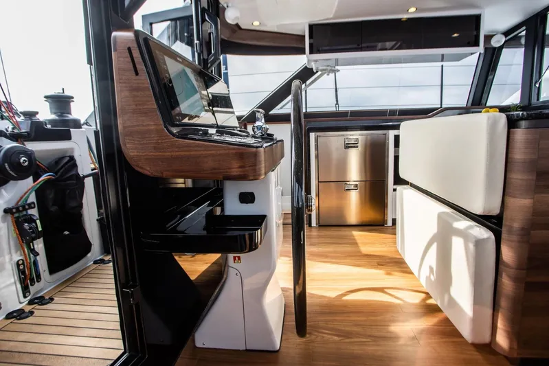Hh52 New Sc Aft Yacht Photos Pics Interior of 2026 HH Catamarans HH52, featuring modern helm and sleek design elements.