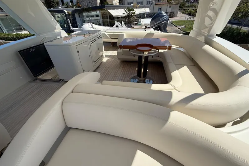  Yacht Photos Pics Luxurious seating area on 2013 Riva 75 Venere Super yacht with elegant design.