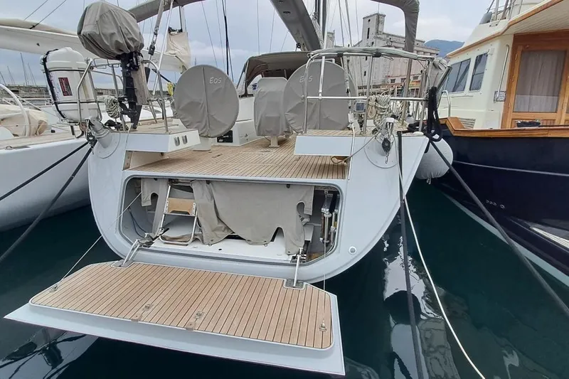  Yacht Photos Pics Stern view of 2009 CNB BORDEAUX 60 yacht docked in marina.
