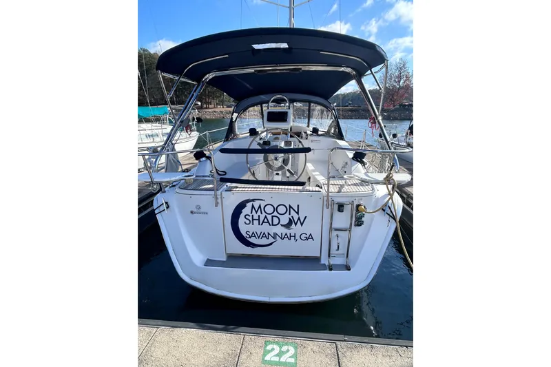 Moon Shadow Yacht Photos Pics 2013 Marlow-Hunter e33 sailboat docked, named "Moon Shadow," in Savannah, GA.