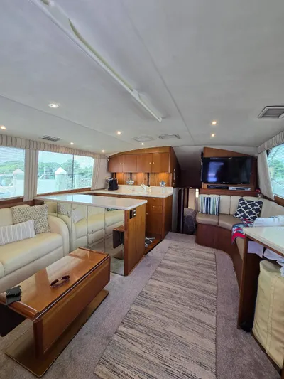  Yacht Photos Pics Luxurious interior of 1999 Ocean Yachts 48 Super Sport with elegant seating and modern amenities.