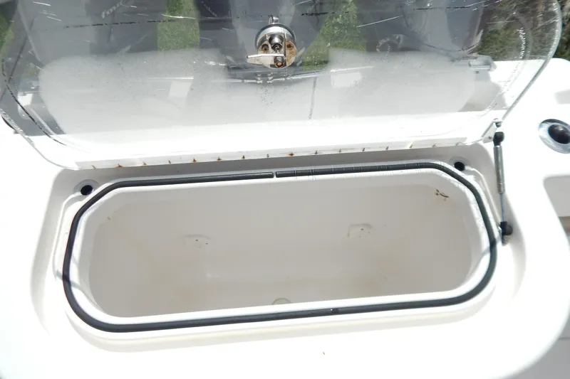  Yacht Photos Pics Open storage compartment on 2013 Invincible 42 Open Fisherman boat.