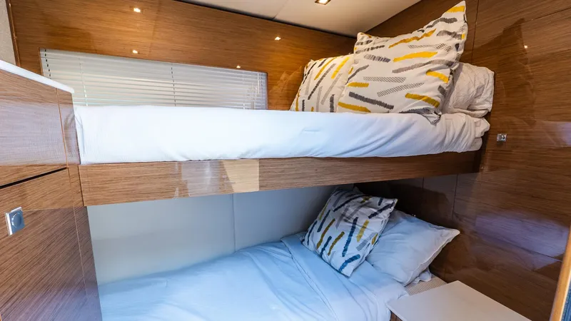 Belle Yacht Photos Pics Bunk beds in 2018 Cruisers Yachts 50 Cantius cabin with modern decor.