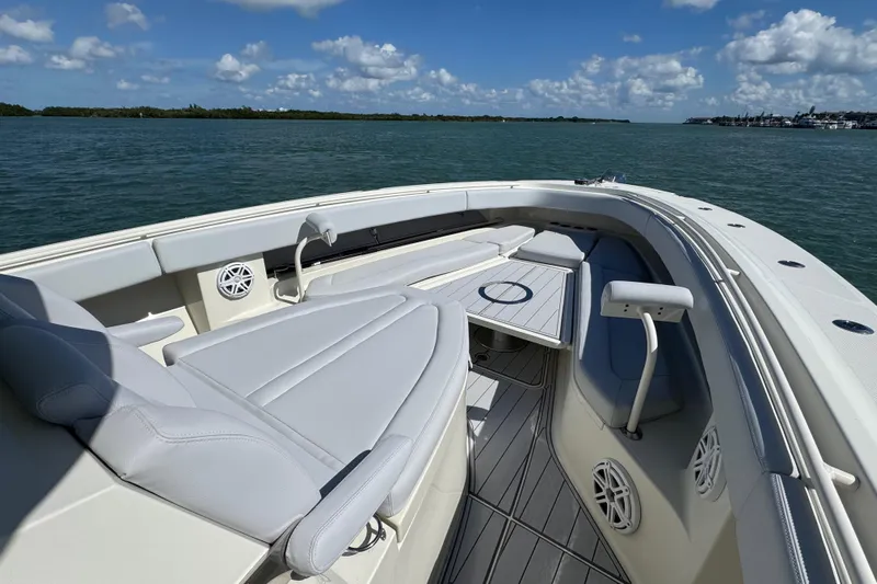  Yacht Photos Pics 2017 HCB 42 Siesta boat interior with luxurious seating and ocean view.
