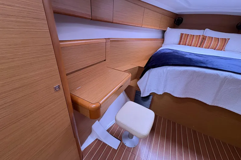 Star IV Yacht Photos Pics Owner's Berth with access each side and storage below