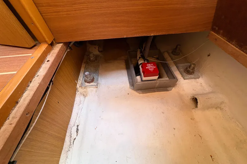 Star IV Yacht Photos Pics Bilge pump installation in 2010 Jeanneau 50DS sailboat interior.