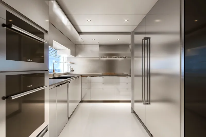  Yacht Photos Pics Modern kitchen on Ocean Alexander 35P yacht, year 2026.