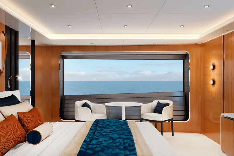  Yacht Photos Pics Luxurious cabin of Ocean Alexander 35P yacht, year 2026.