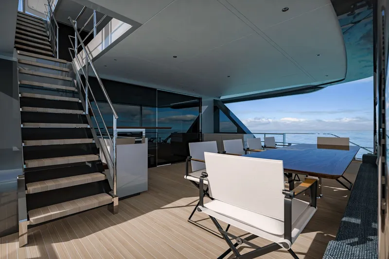  Yacht Photos Pics Luxurious deck of Ocean Alexander 35P yacht, model year 2026.