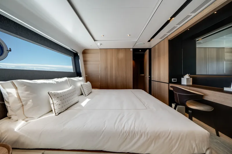  Yacht Photos Pics Luxurious bedroom on the Ocean Alexander 35P yacht, model year 2026.