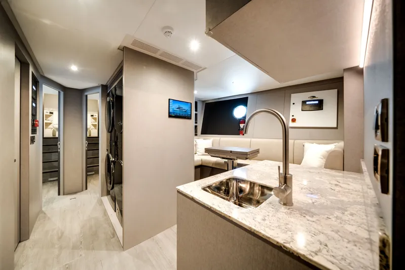  Yacht Photos Pics Luxurious interior of Ocean Alexander 35P yacht, model year 2026.