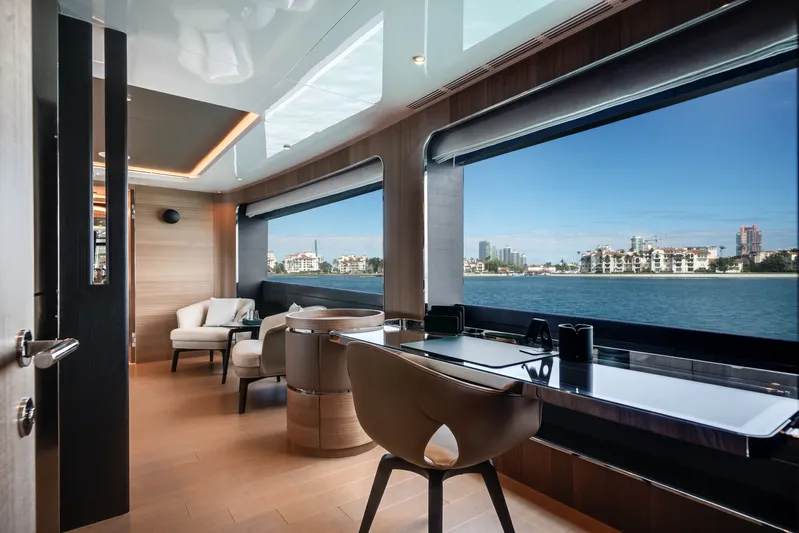  Yacht Photos Pics Luxurious interior of Ocean Alexander 35P yacht, model year 2026.