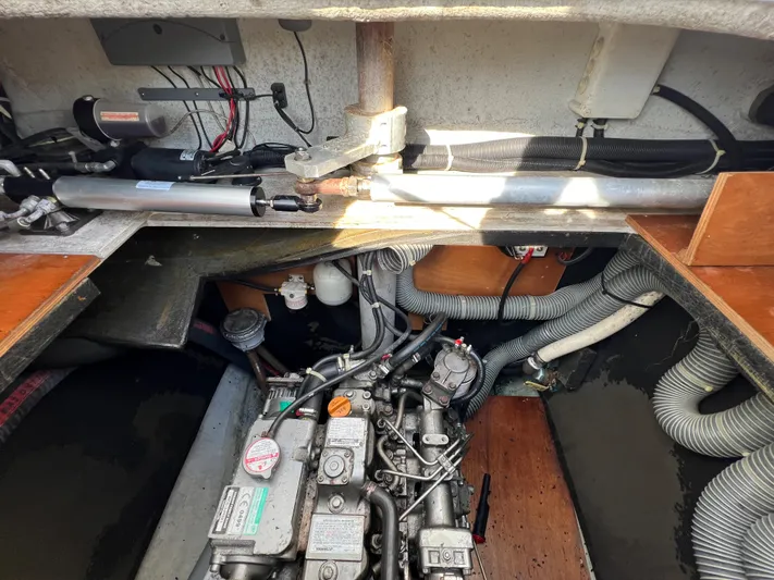 Anita Jo Yacht Photos Pics Engine compartment of a 2008 Lagoon 420 catamaran.