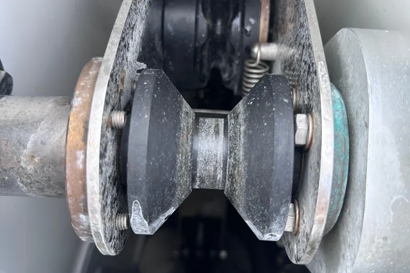 Uni Yacht Photos Pics Close-up of mechanical component on 2020 Fjord 44 Open boat.