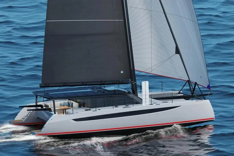 Hh56 Scf New Yacht Photos Pics 2026 HH Catamarans HH56 sailing on open ocean waters.