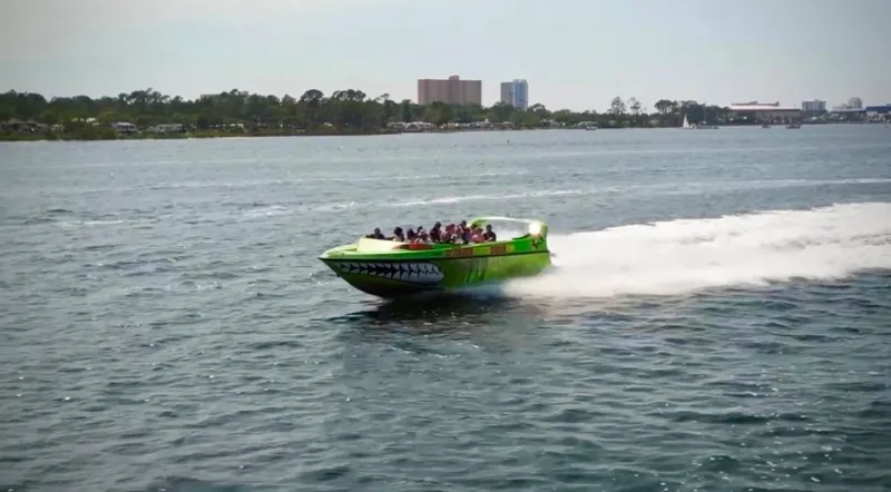 Scream Machine Yacht Photos Pics 2016 Smoky Mountain 25 Passenger Jet Boat speeding on water