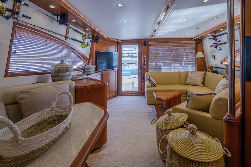  Yacht Photos Pics Luxurious interior of a 2006 Bertram 570 yacht with elegant furnishings and decor.